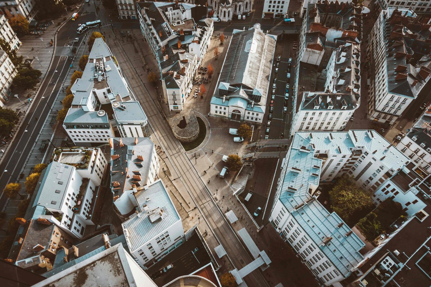 Vue aérienne de Nantes — illustration de l'article sur les quartiers les plus rentables